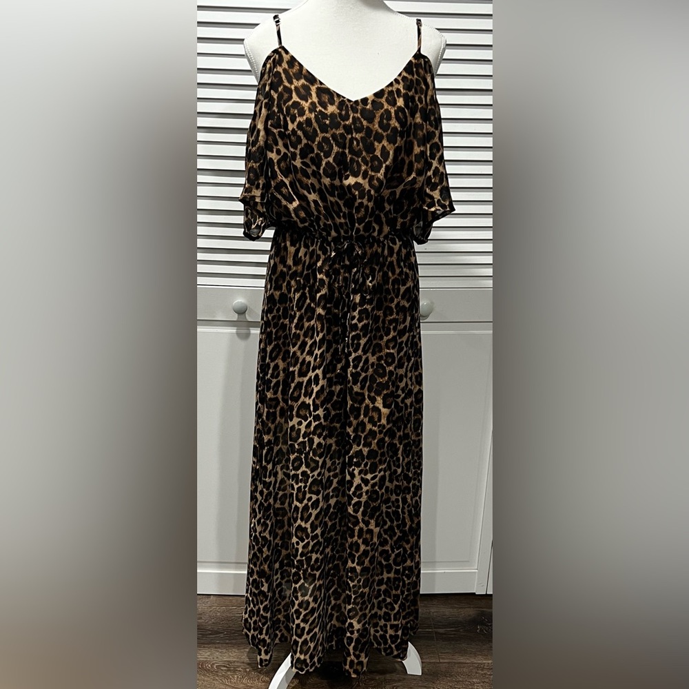 i Jeans by Buffalo Leopard Animal Print Dress W/Side Slits & Adjustable Straps🐆